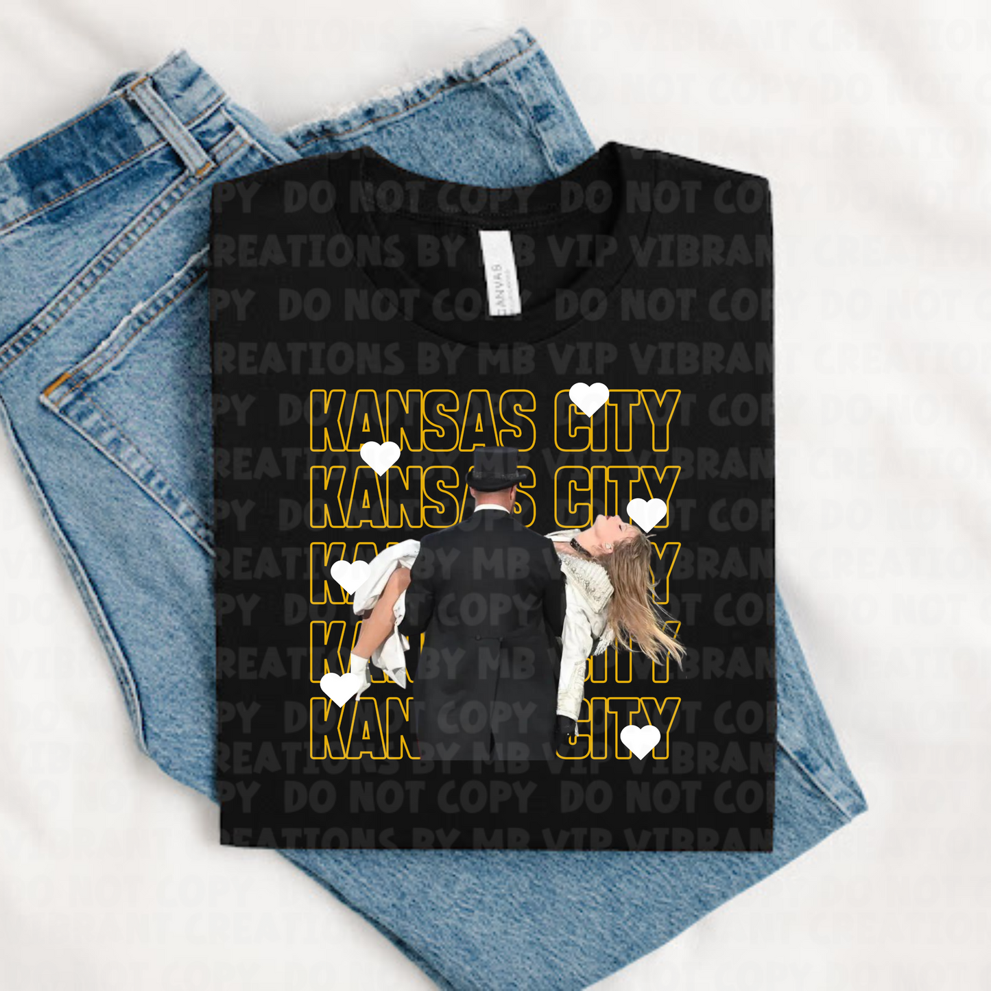 TK White Heart Yellow Letters
